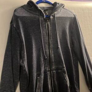 Joe’s Distressed Dusty Blue Full-Zip Hoodie